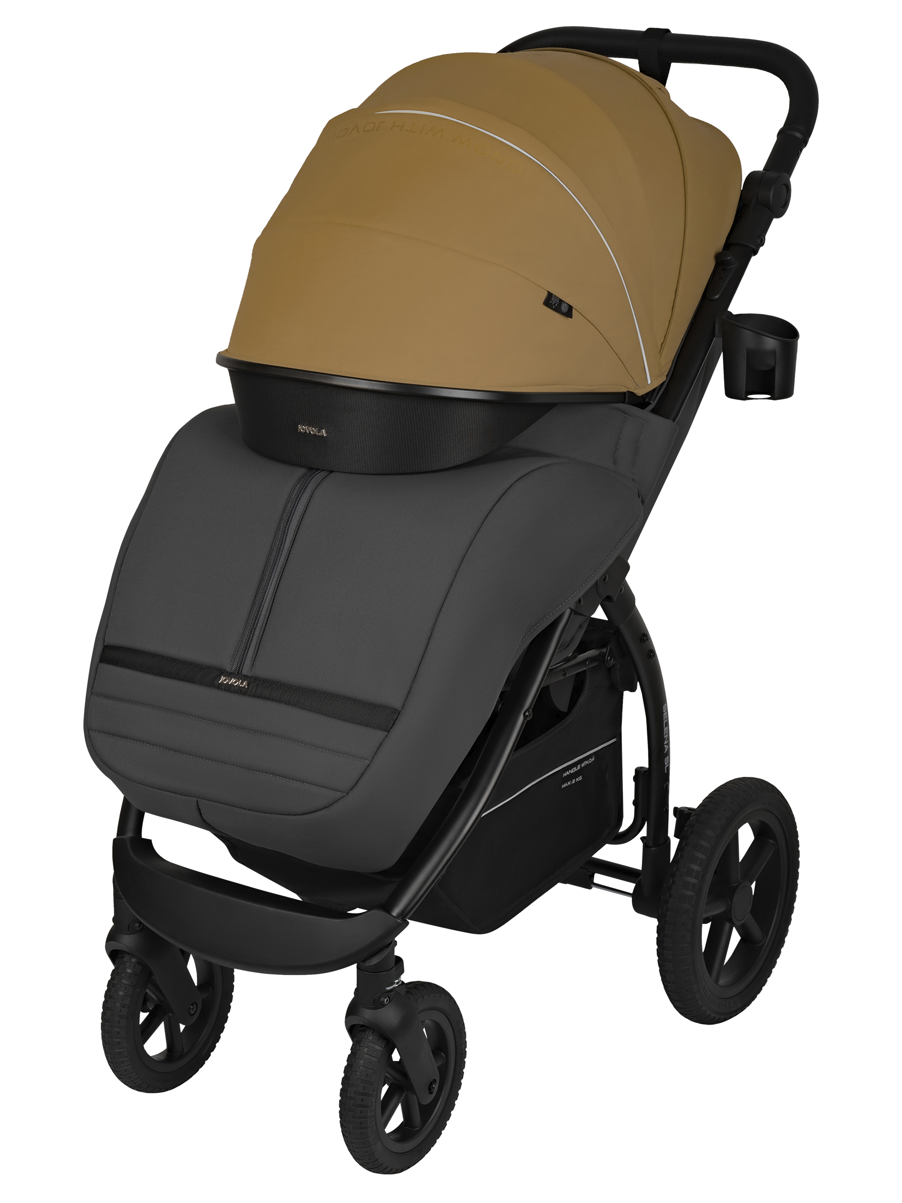Коляска прогулочная JOVOLA Selena SL, бежевый-серый - фото 3