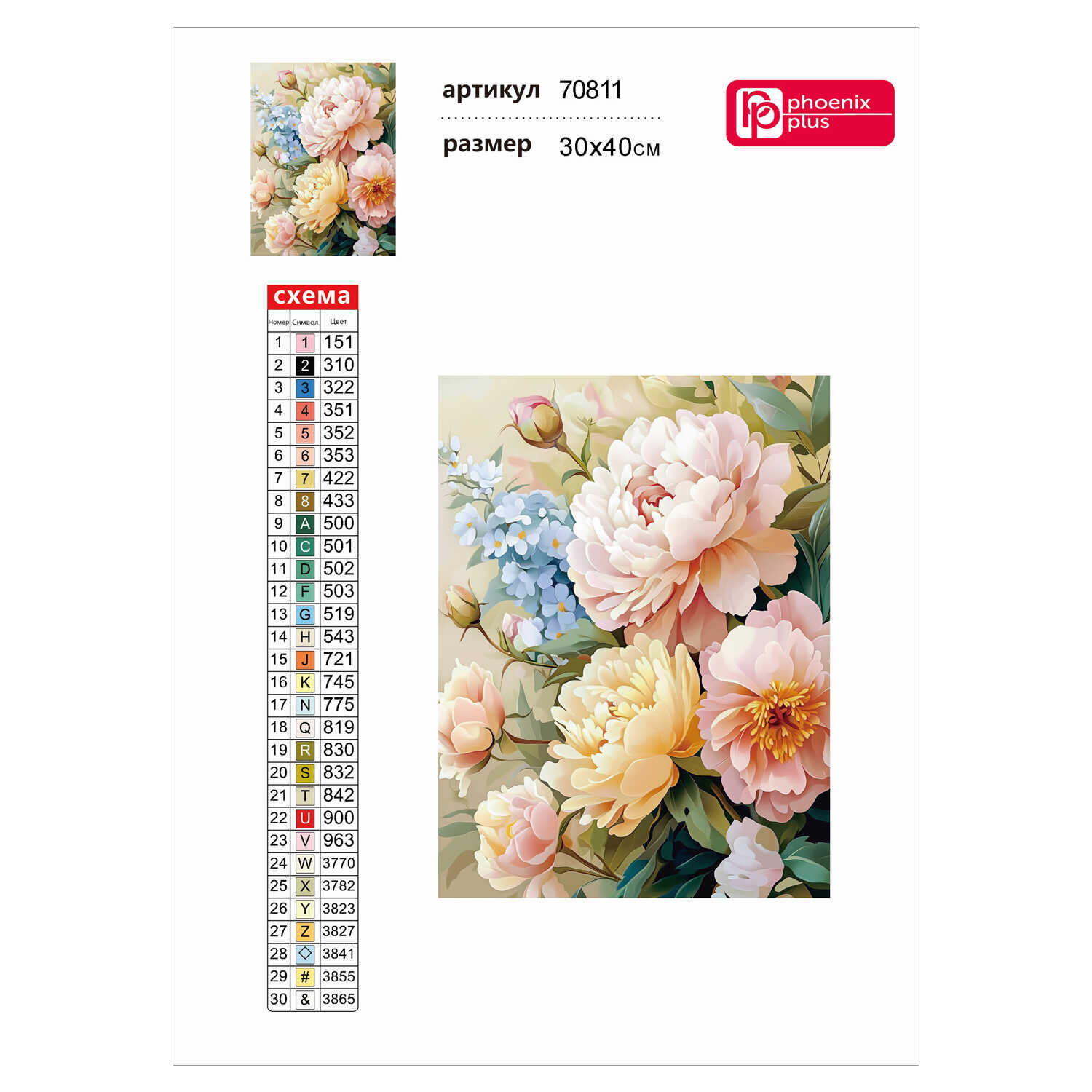 Алмазная мозаика Феникс + - фото 2