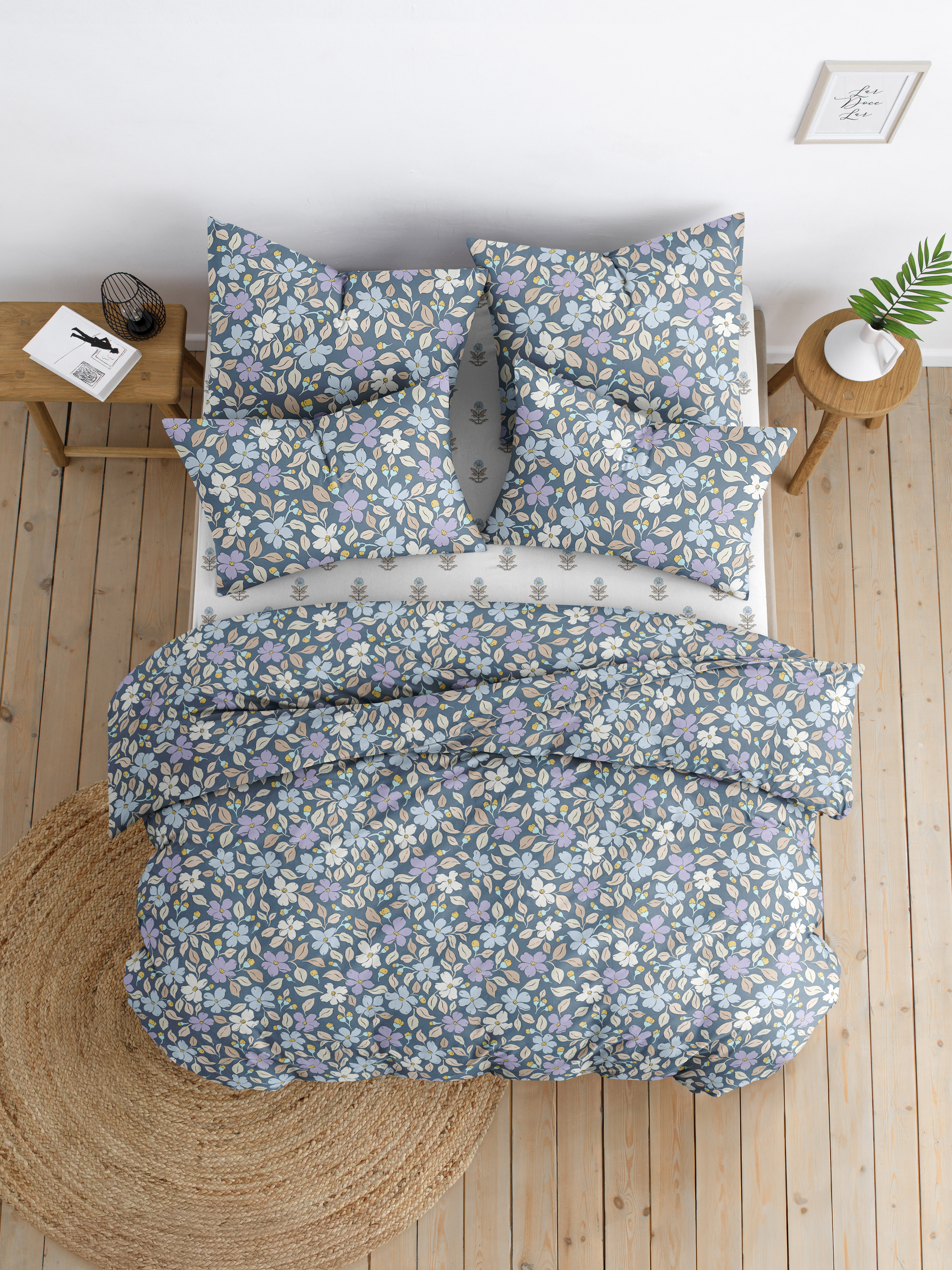 Комплект постельного белья Ночь Нежна Флер двуспальный 4 предм. - фото 6