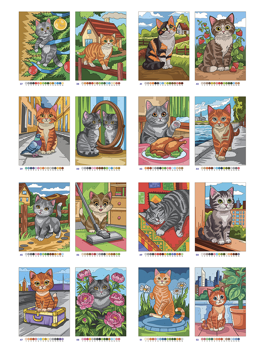 Раскраска по номерам Проф-Пресс Премиум La Decoro. Кошечки. 100 сюжетов. А4. 128 стр. - фото 9