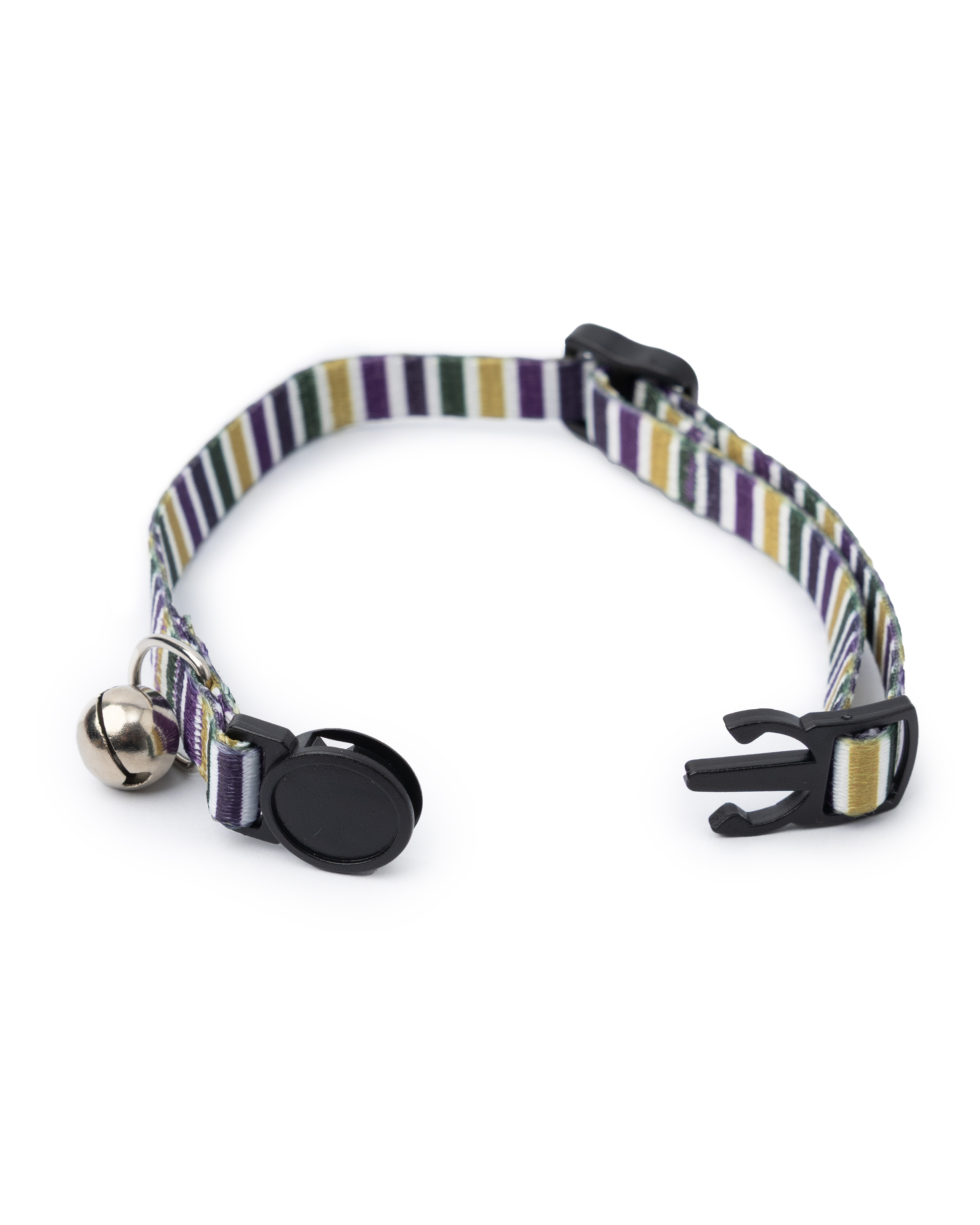 Ошейник для кошек Barbaks фиолетово-зелено-желтая полоска 1*30см полиэстер - фото 2