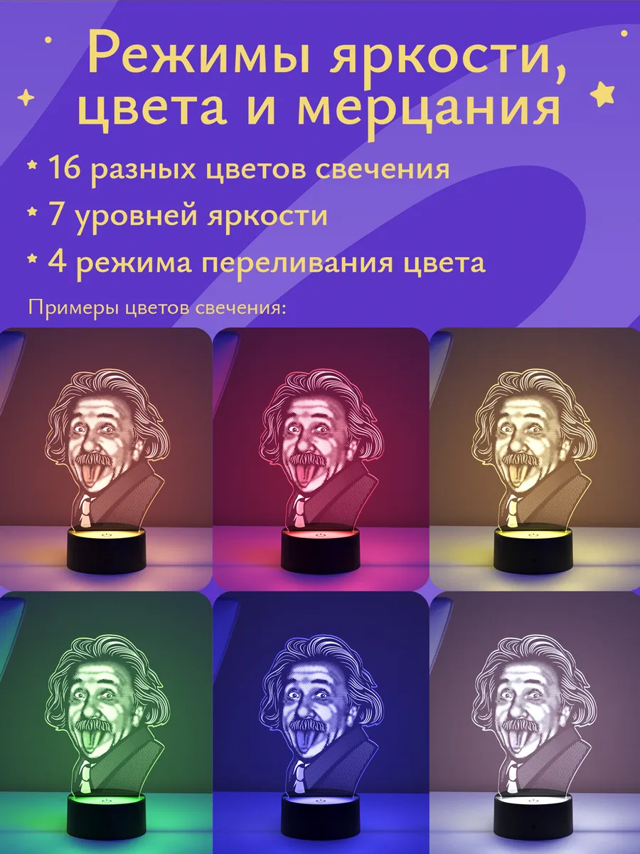 Ночник Светофей Эйнштейн с языком - фото 7