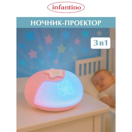 Игрушка ночник, проектор INFANTINO Ночник-проектор розовый