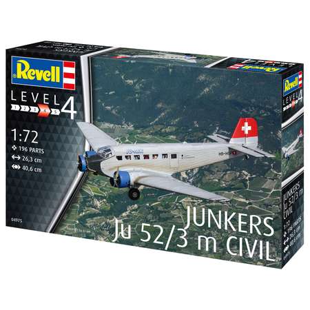 Сборная модель Revell Немецкий пассажирский и военно-транспортный самолёт Юнкерс Ю 52/3м