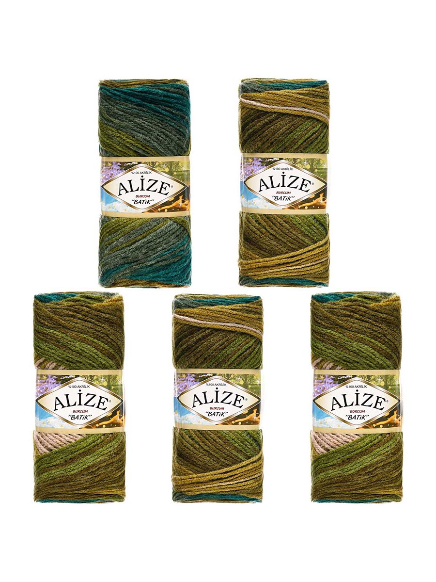 Пряжа Alize для вязания Burcum Batik 100 гр 210 м 5 мотков 4684 секционный - фото 7