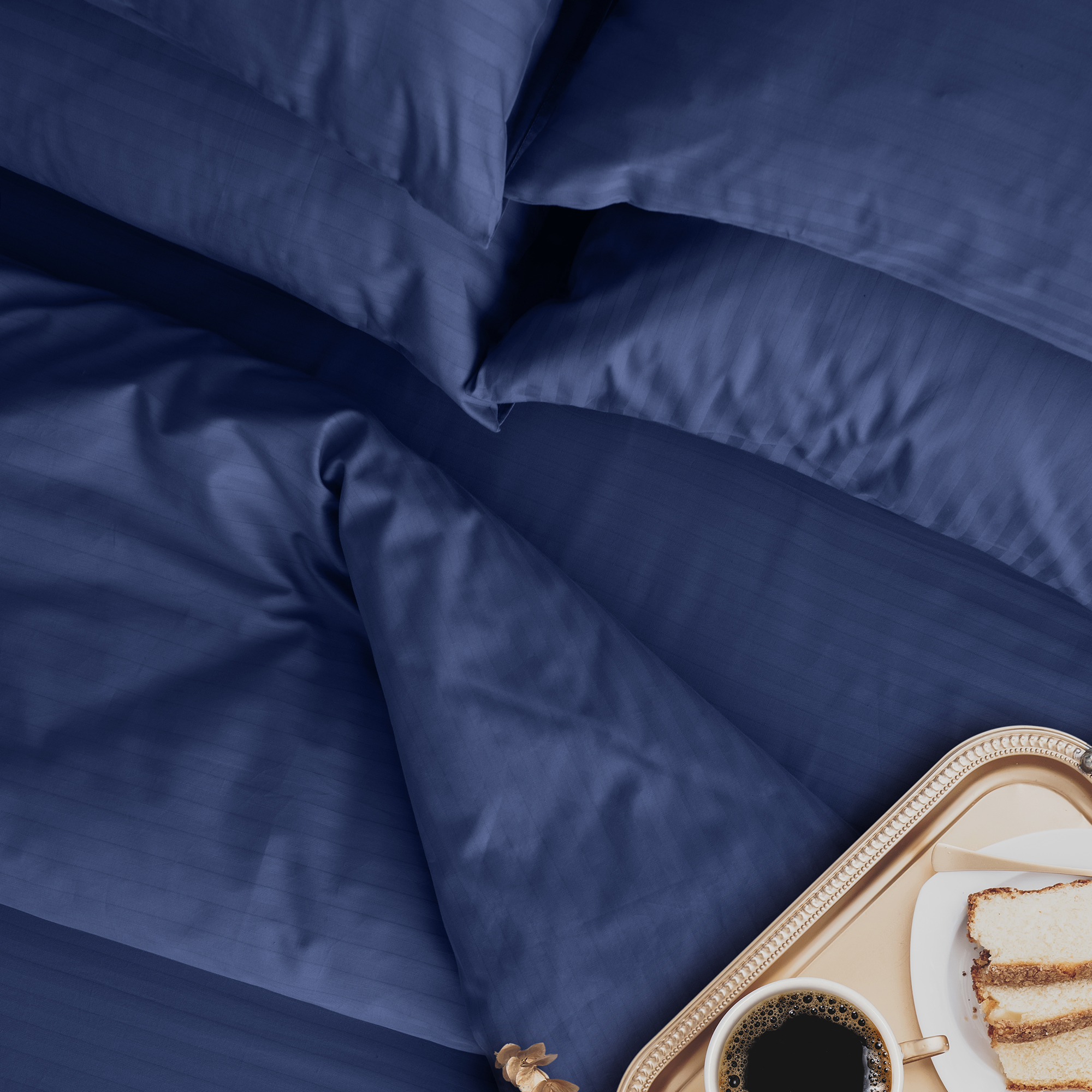 Комплект постельного белья LOVEME Indigo 1.5СП наволочки 70х70 см страйп-сатин 100% хлопок - фото 11