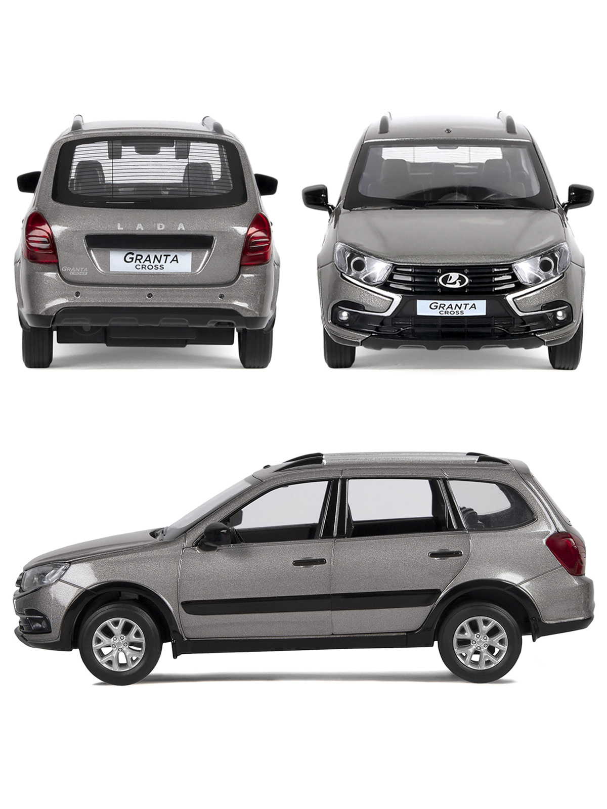 Автомобиль АВТОпанорама LADA Granta Cross 1:24 серебряный JB1251206 - фото 6