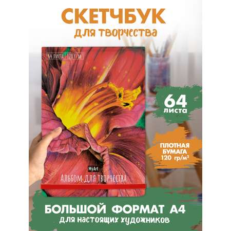 Альбом Проф-Пресс скетчбук. бумага 120 гр/м2. А4 64 лист. 1 шт.