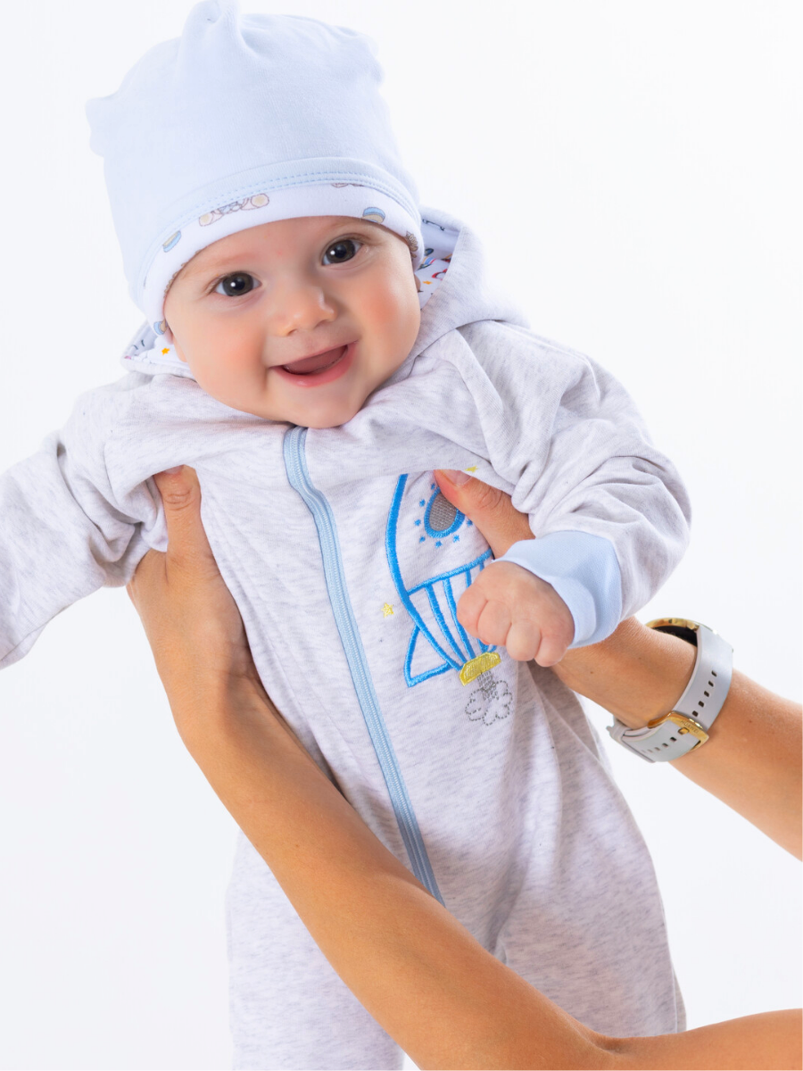 Комбинезон Linas baby 1158-1F-Серый_меланж - фото 3