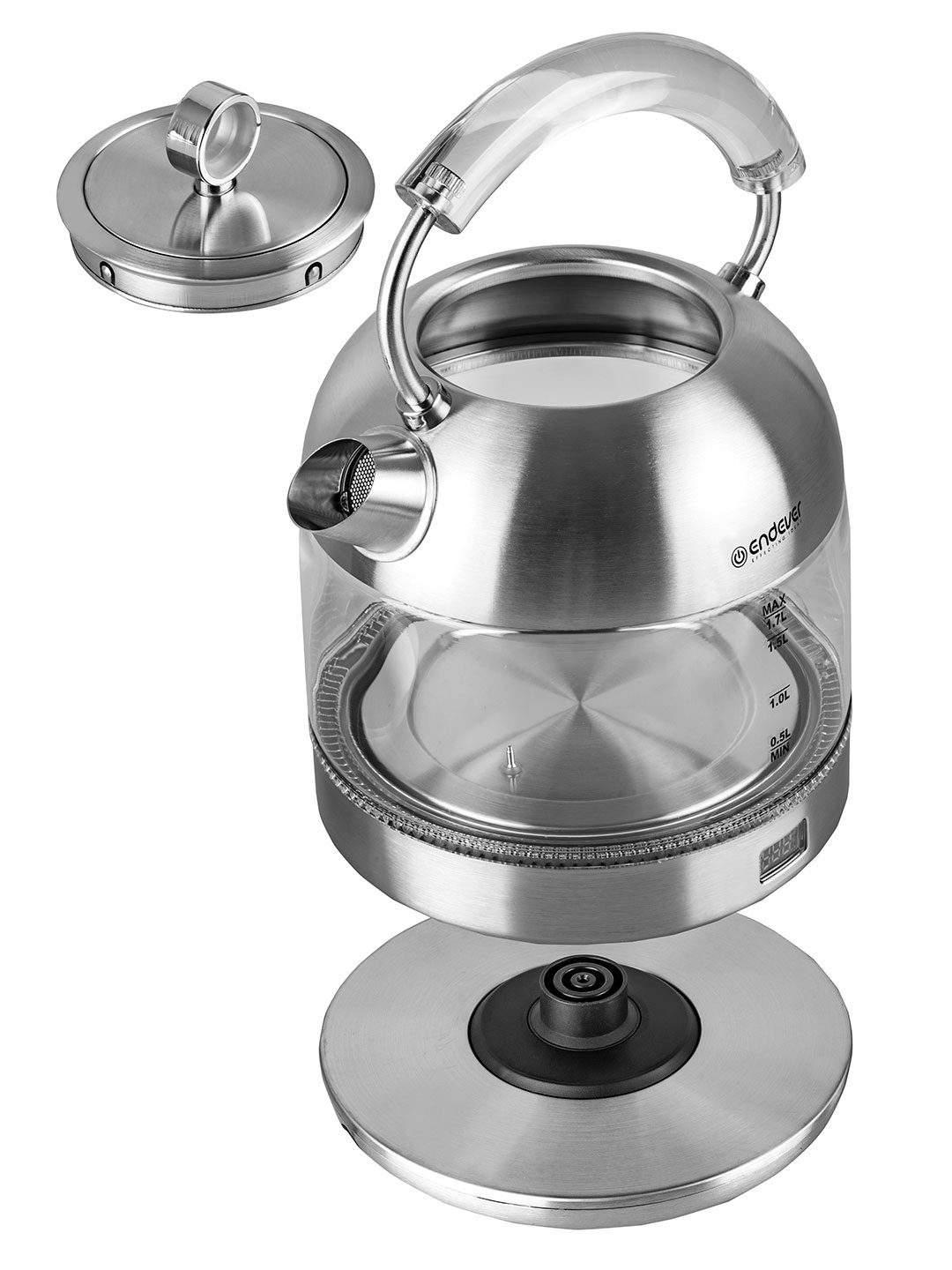 Чайник электрический ENDEVER SkyLine KR-368G 2200 Вт 1.7 л стекло сталь регулятор температуры стальной - фото 7