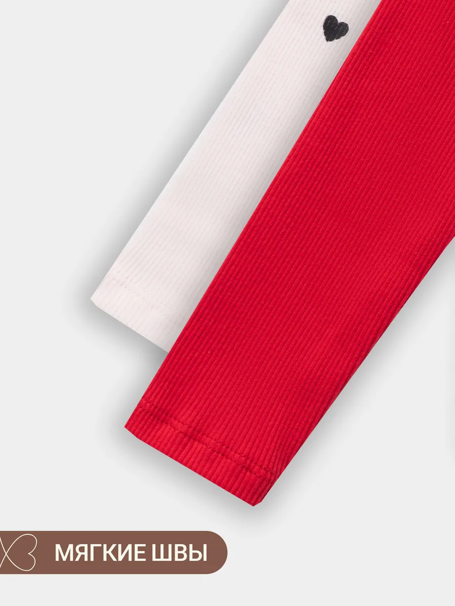 Боди 2 шт Mark Formelle (Марк Формэль) 13017-2/красный +сердца на св.розовом - фото 8