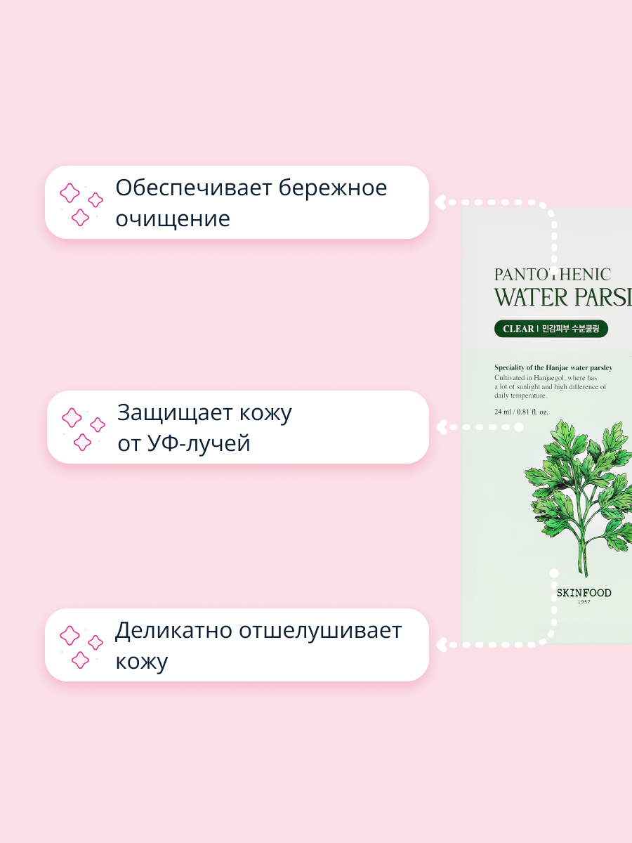 Маска тканевая Skinfood Очищающая 24 мл - фото 3