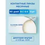 Контактные линзы ILLUSION aero на 1 месяц -0.50/14.2/8.6. 6шт.