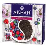 Чай Akbar Черный Малина и Черника 100 пакетов в конвертах