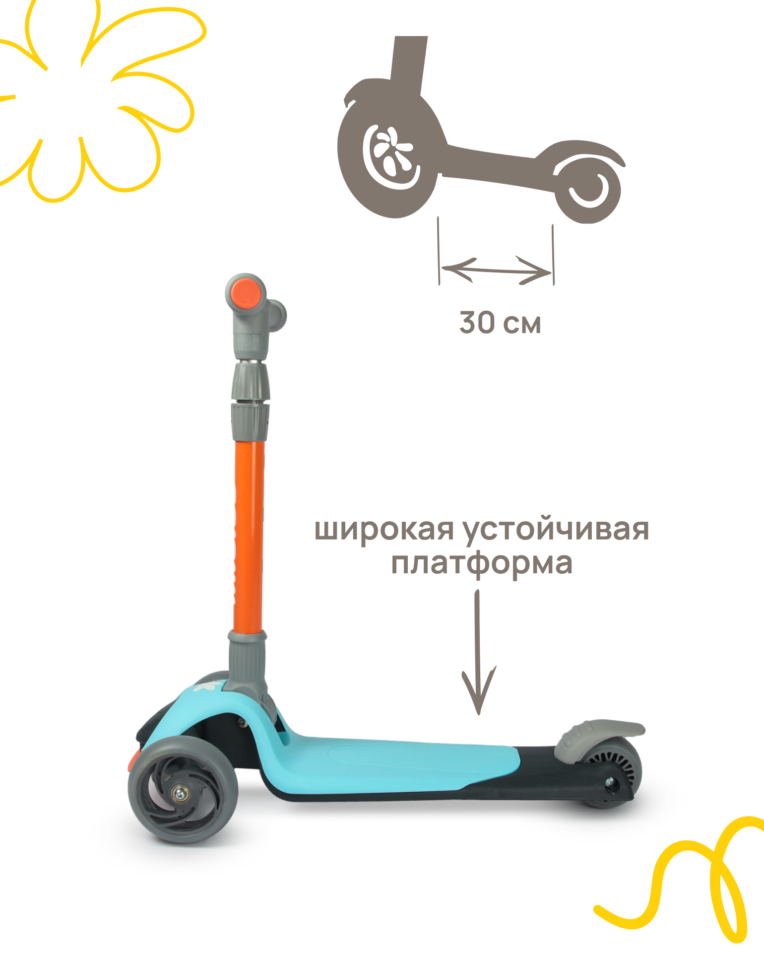 Самокат Kreiss трехколесный - фото 3