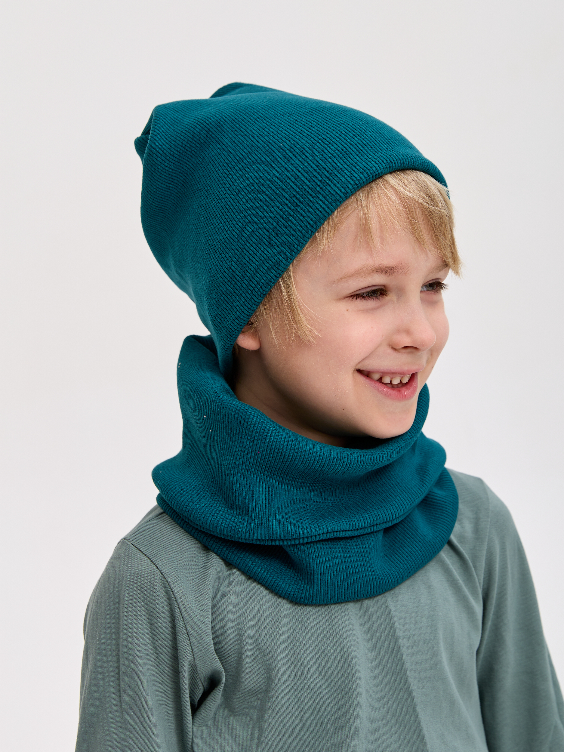 Шапка и снуд Лапушка 0258 изумрудный р.44-48 - фото 7