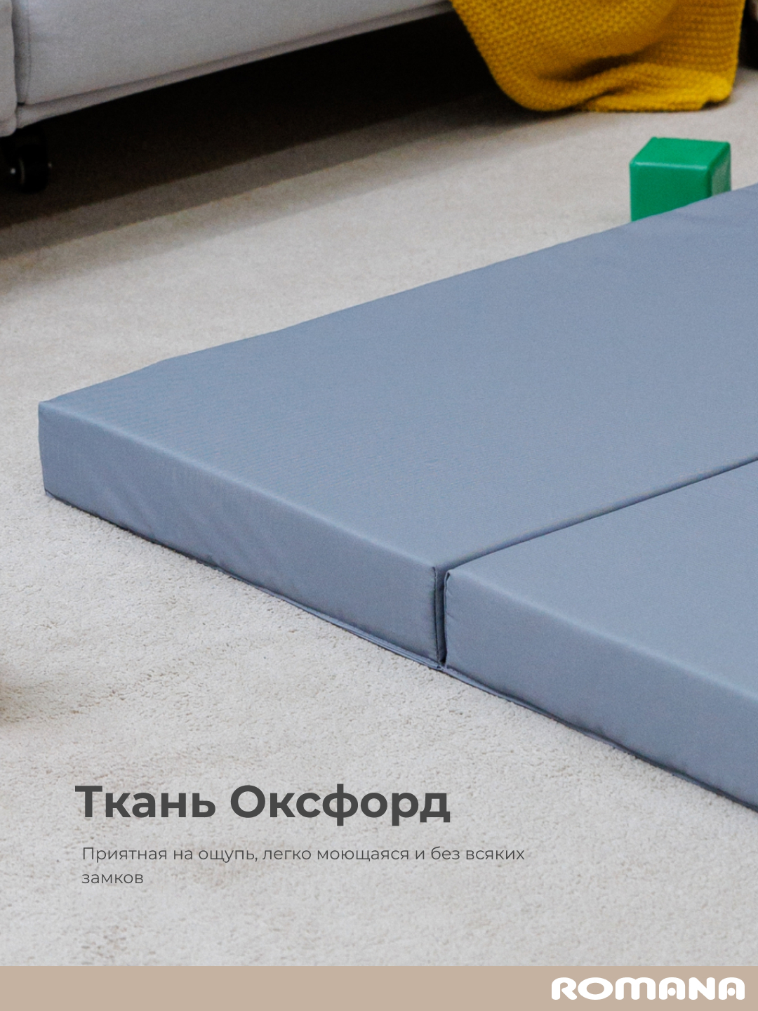 Мягкий щит ROMANA в два сложения 100х100х8 см серый - фото 3