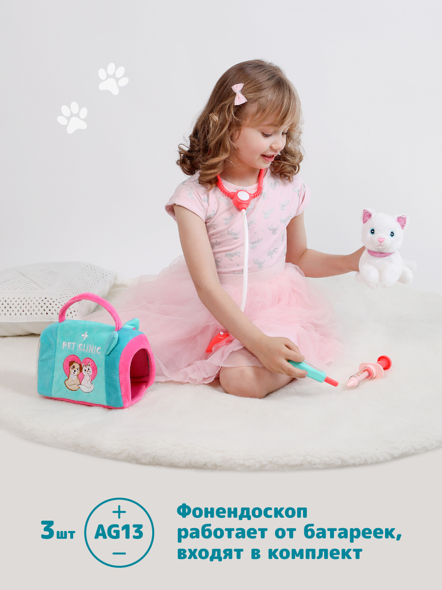 Игрушка мягкая Fluffy Family котик 26 см - фото 5