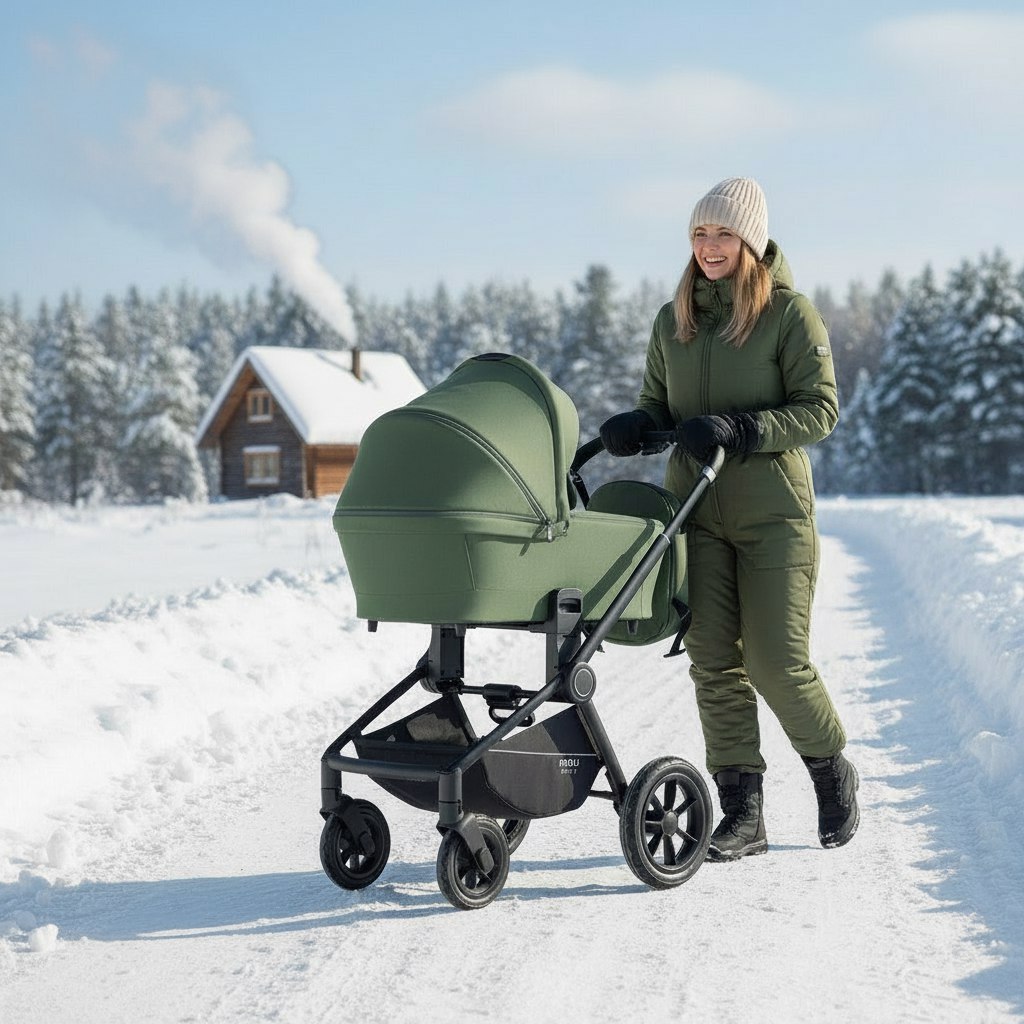 Коляска 3в1 MOWbaby Zoom air 3в1, olive зеленый - фото 9