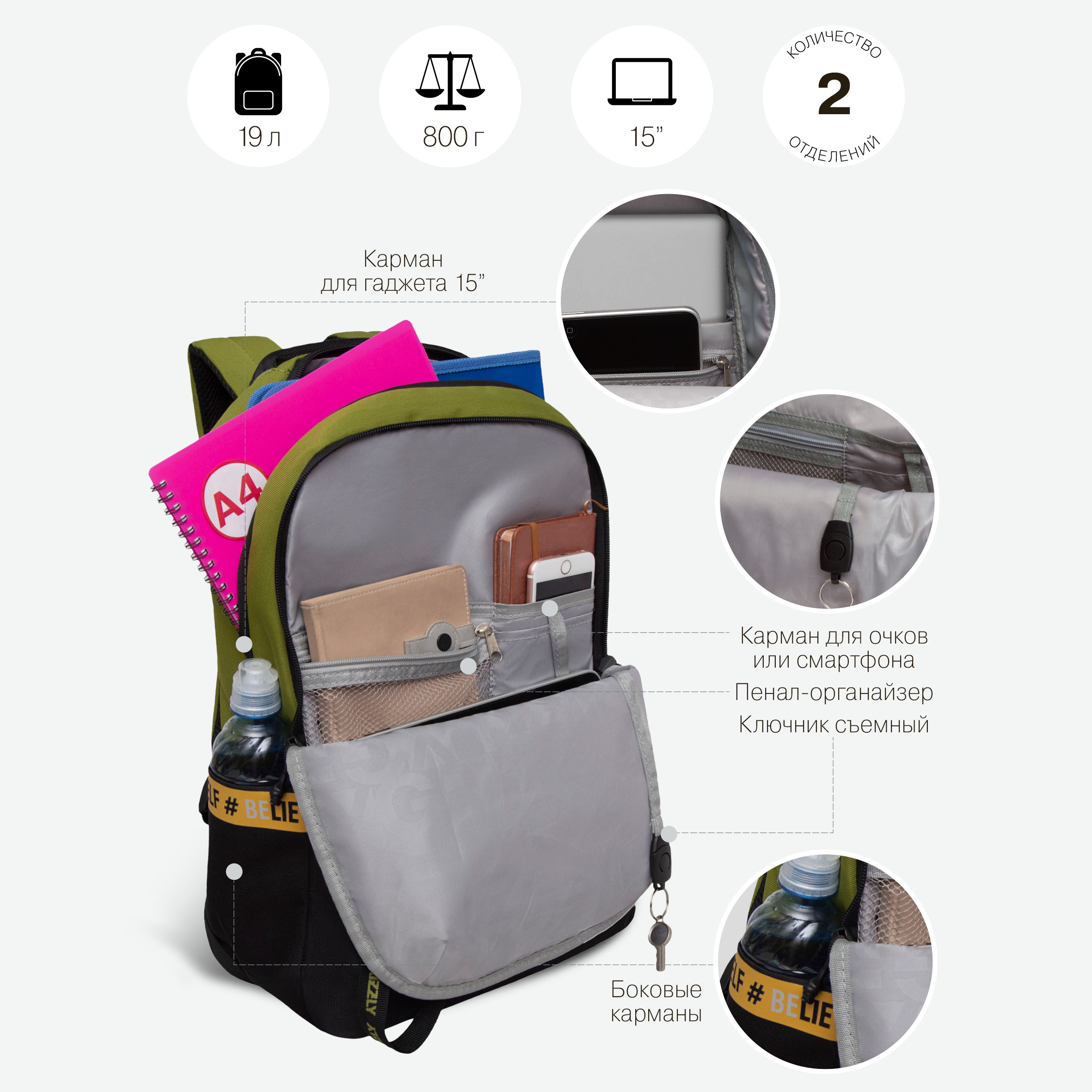 Рюкзак Grizzly для мальчика - фото 5