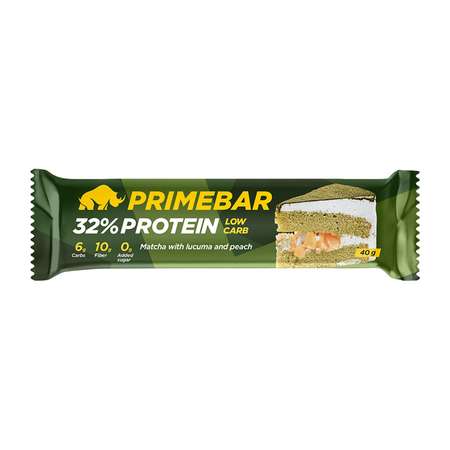 Батончик протеиновый Primebar Low Carb чай матча с персиком и пложами лукумы 40г*12шт