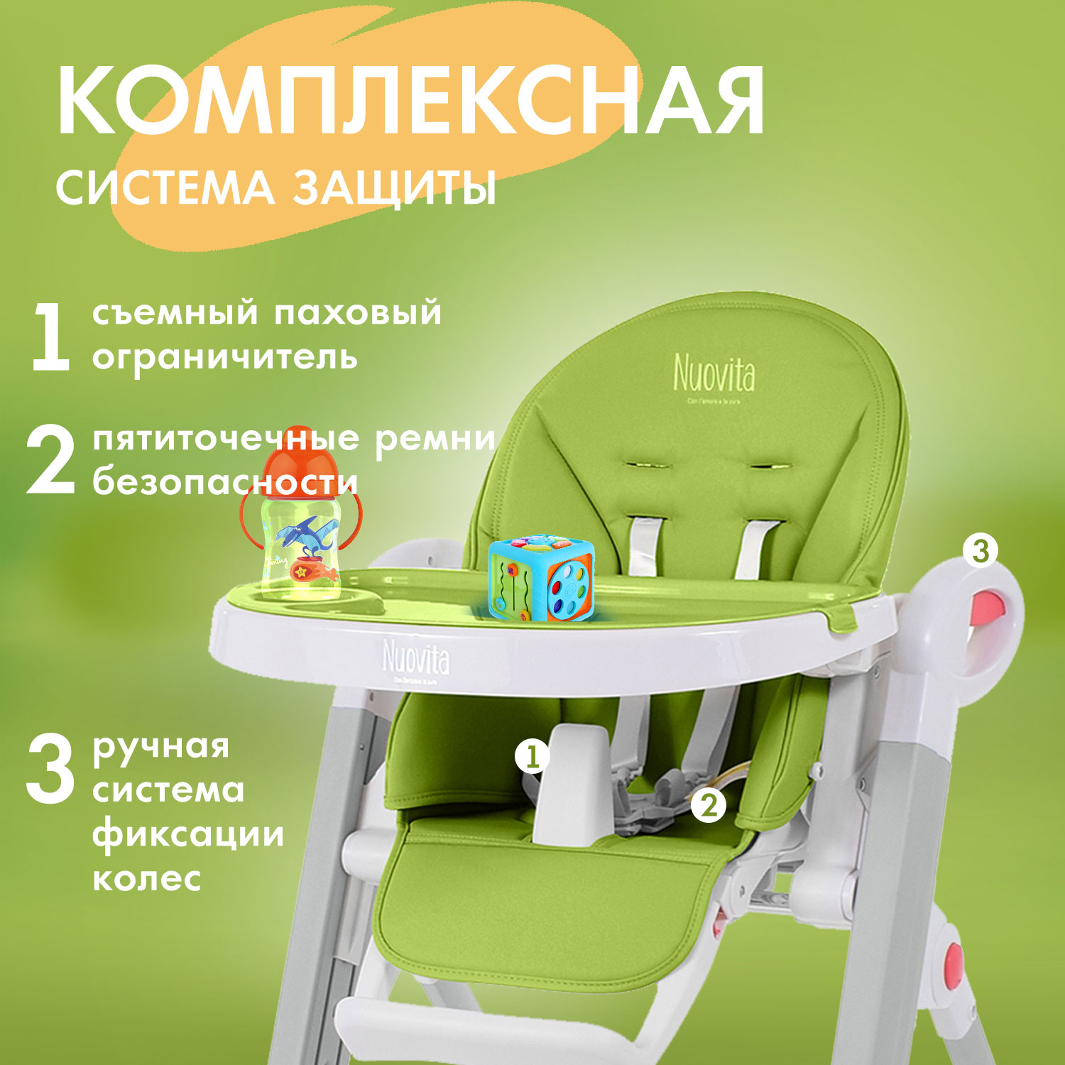 Стульчик для кормления Nuovita Futuro Bianco 2 в 1 - фото 4