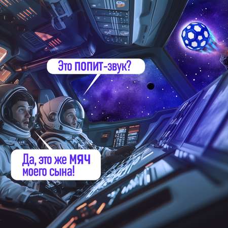 Мяч детский moon ball Крутой Замес 1TOY попрыгунчик лунный галактический мон бол бело-синий