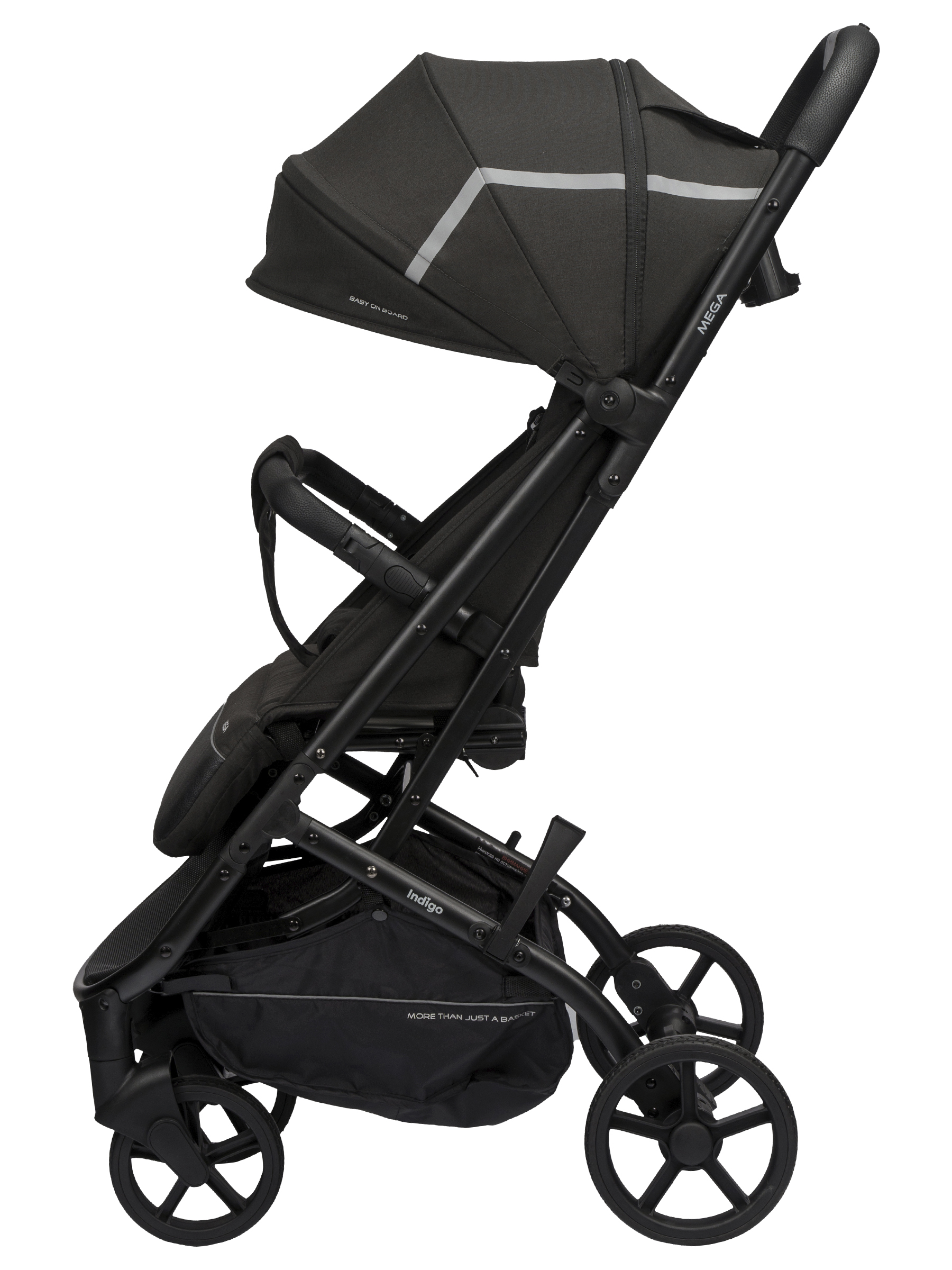 Коляска прогулочная Indigo Mega черный - фото 12
