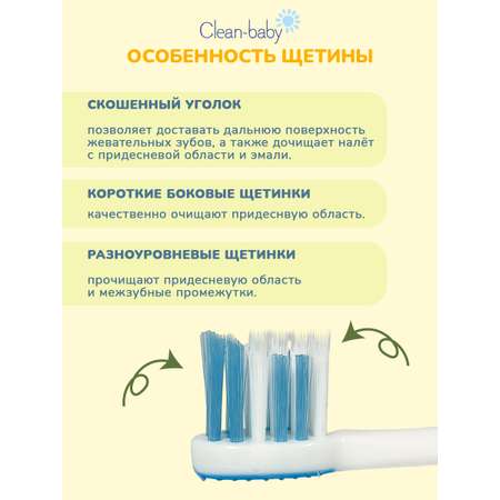 Зубная щетка классическая Clean-baby от 0 лет