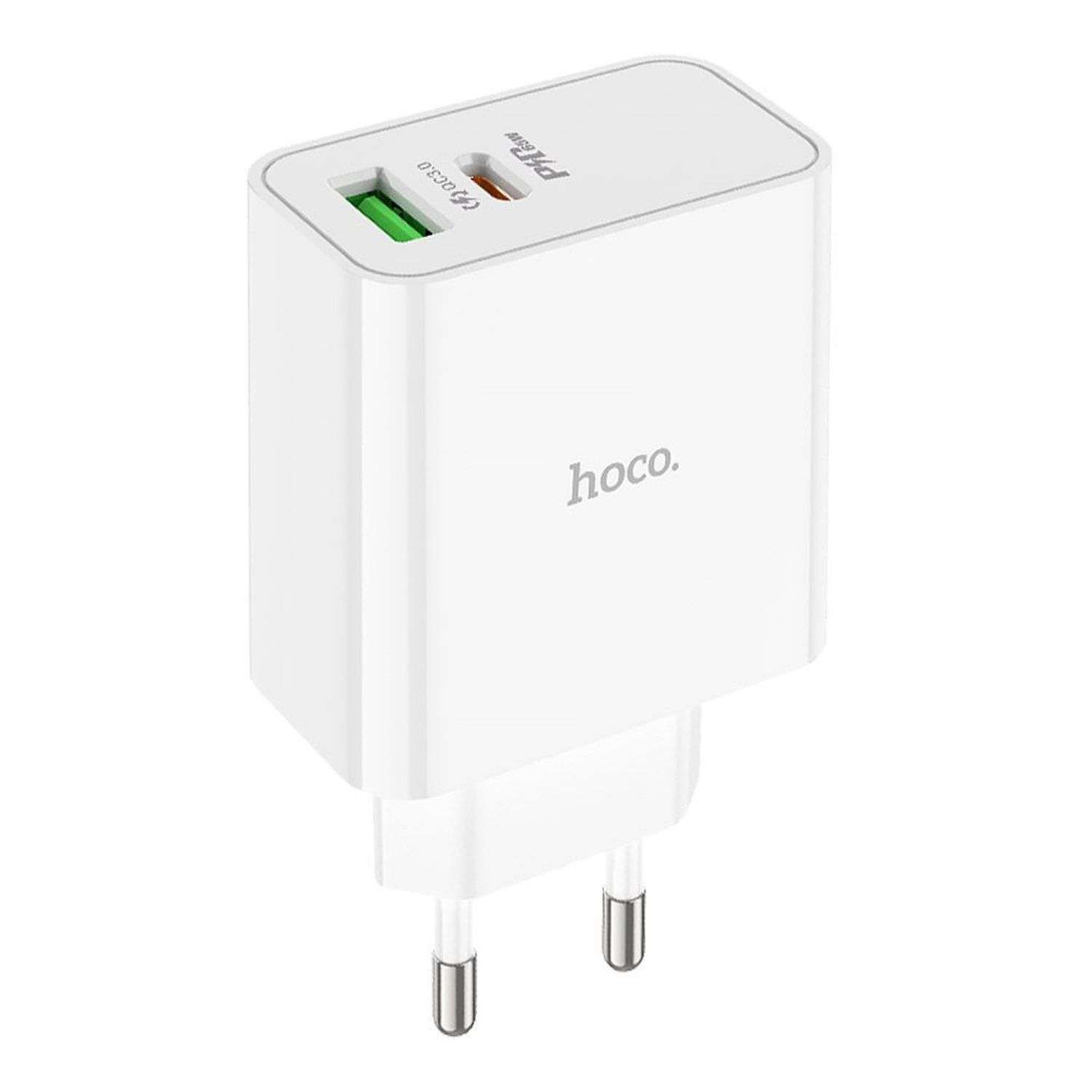 Сетевое зарядное устройство hoco C113A 1*USB 1*USB-C 3А - фото 1