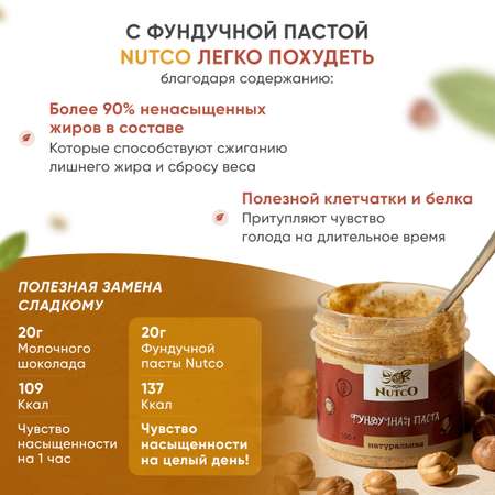 Фундучная паста Nutco натуральная без сахара и добавок