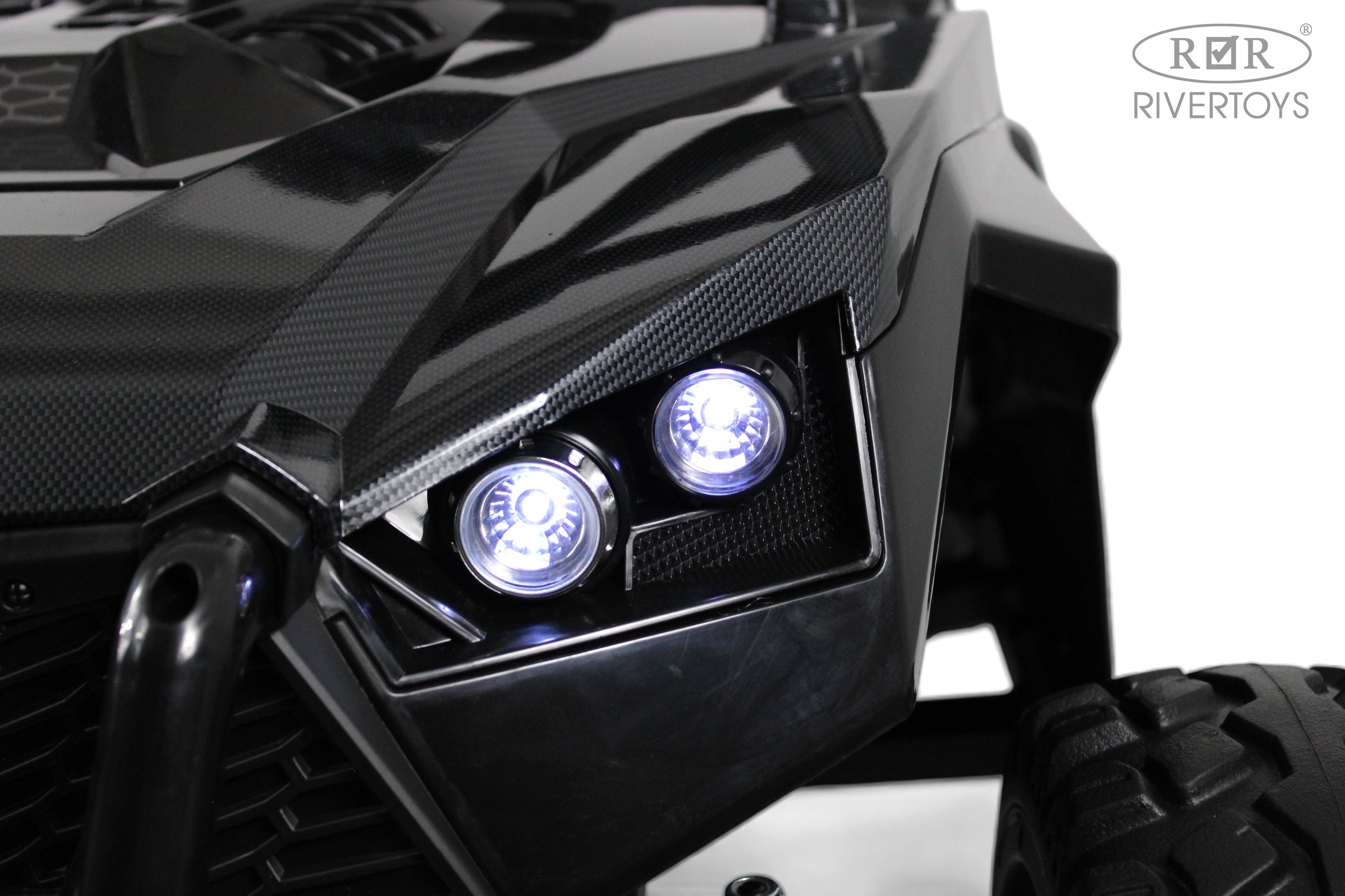 Электромобиль RIVERTOYS A707AA-LUX-NEW-BLACK-CARBON С пультом ДУ - фото 3