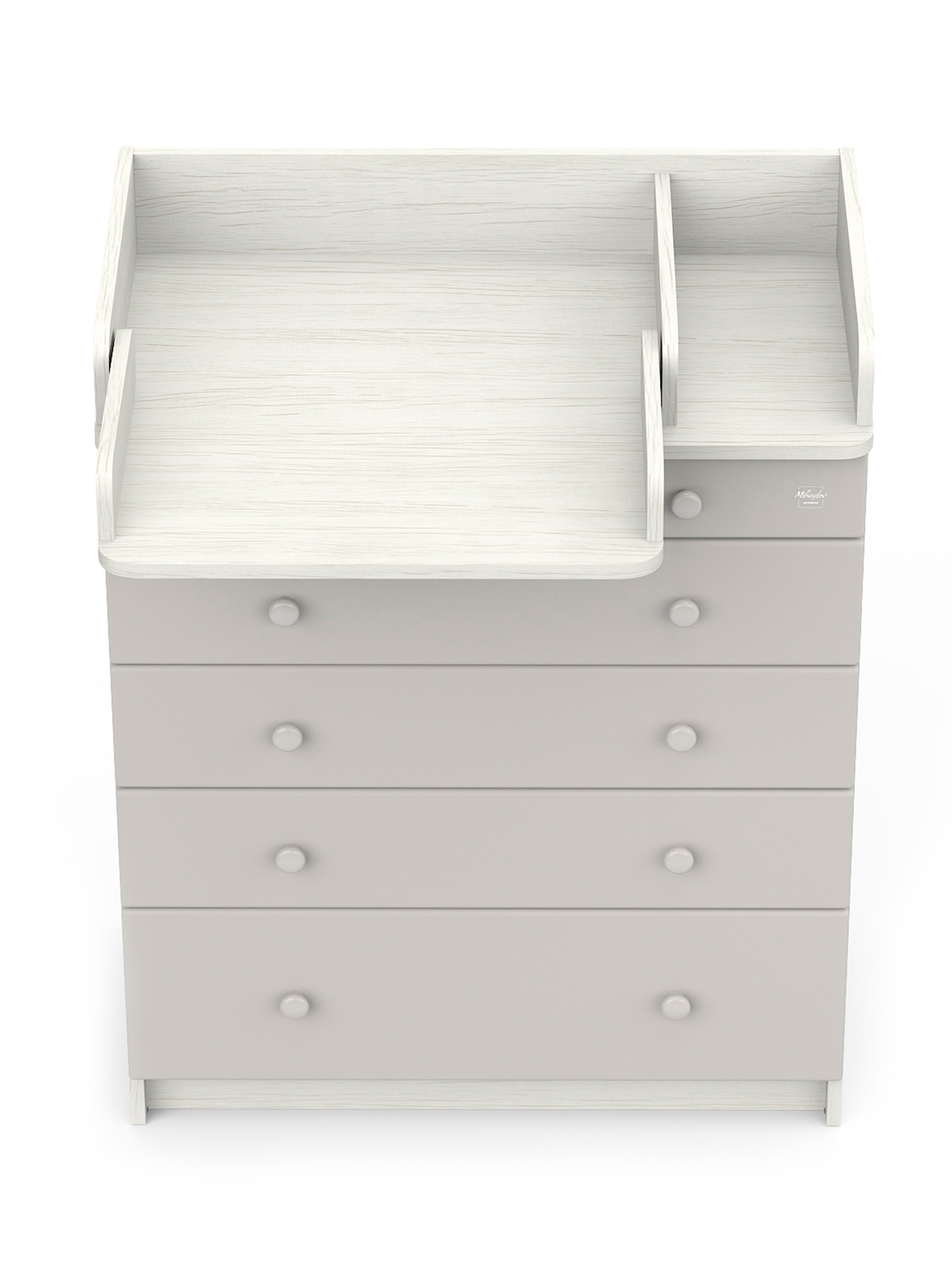 Комод пеленальный Aton Maks древесина белая серый - фото 8