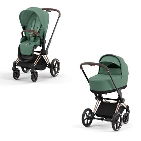 Коляска 2в1 Cybex Priam IV Rosegold зеленый