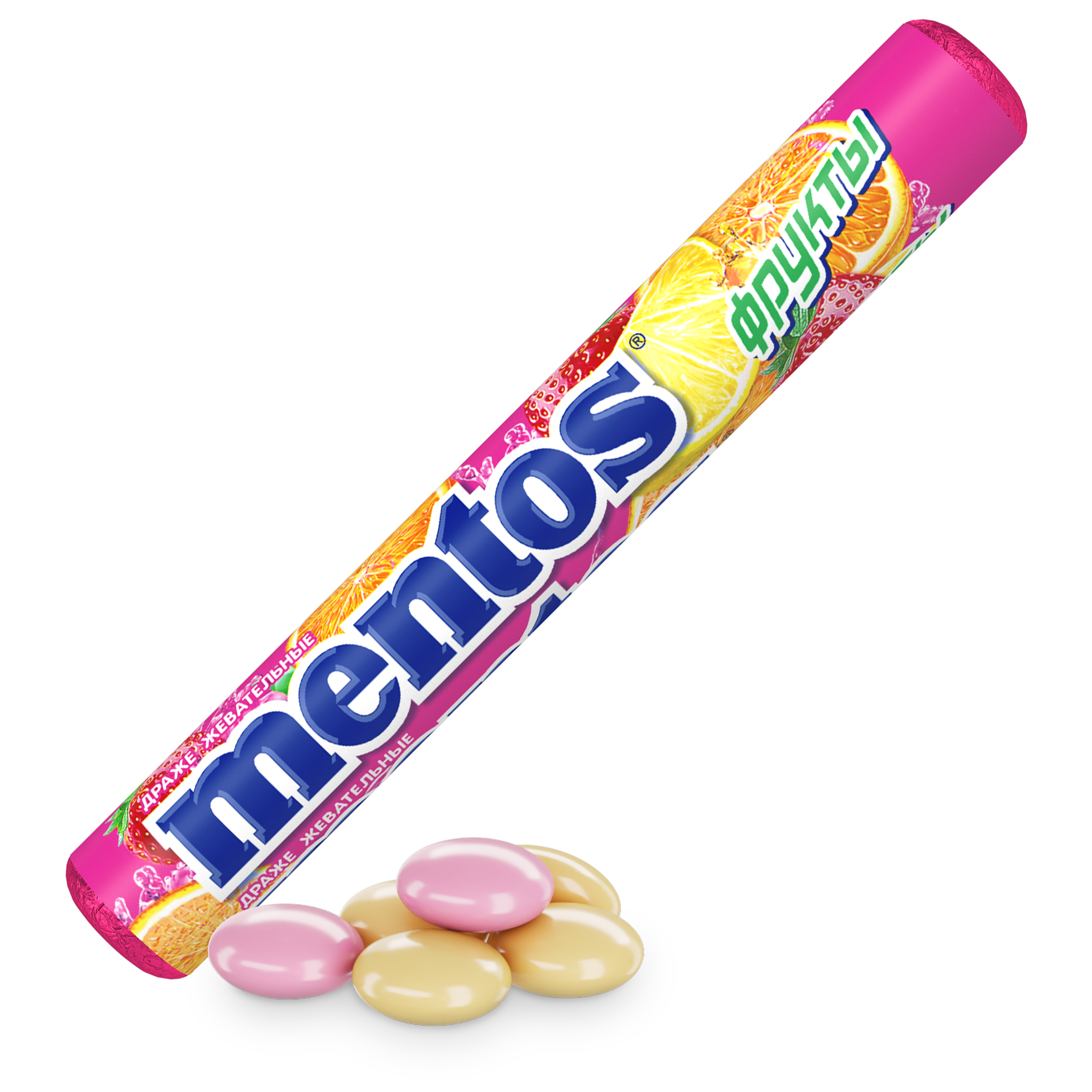 Драже жевательные Ментос фрукты 37.5г - фото 1