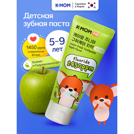 Зубная паста, зубной гель K-MOM с фтором Яблоко 60 г