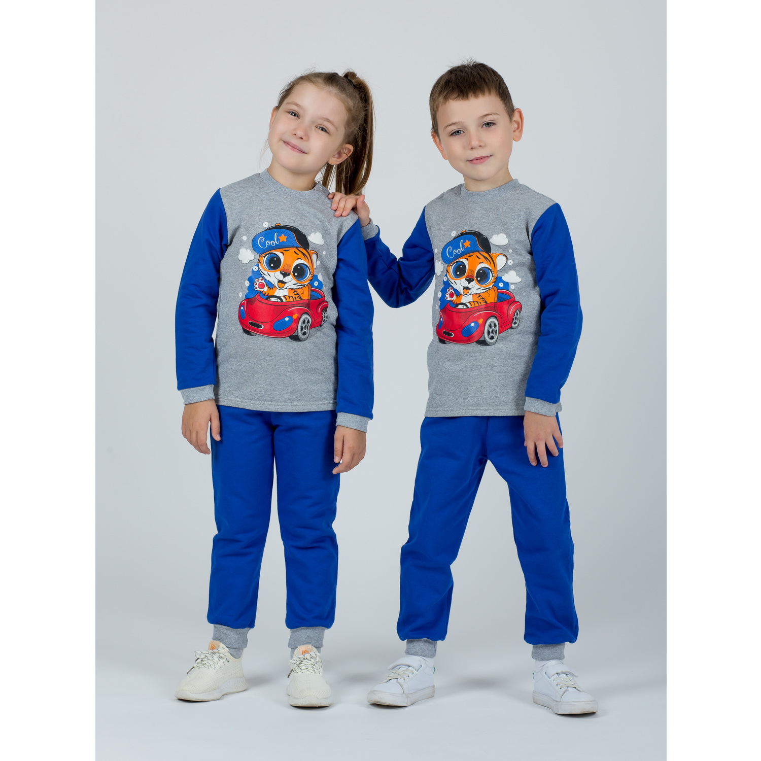 Костюм KiMMi co К-1408751 василек меланж тигренок машина - фото 3