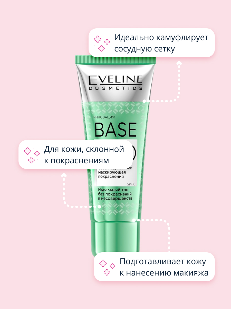 Праймер для лица EVELINE Full hd 16h маскирующая покраснения - фото 2