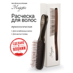 Массажная расческа Majestic коричневый