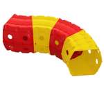 Игровой туннель для ползания Doloni из 4-х секций желто-красный 1х1.5х0.5 м
