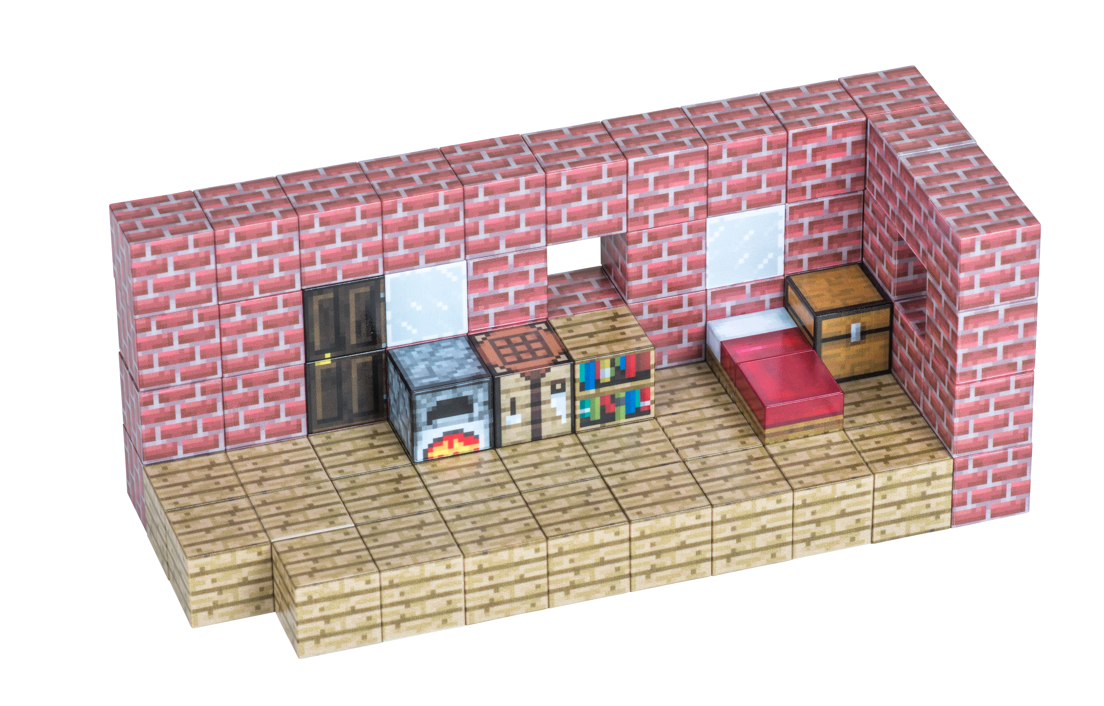 Конструктор Кабины из красного кирпича магнитный 84 дет. - фото 1