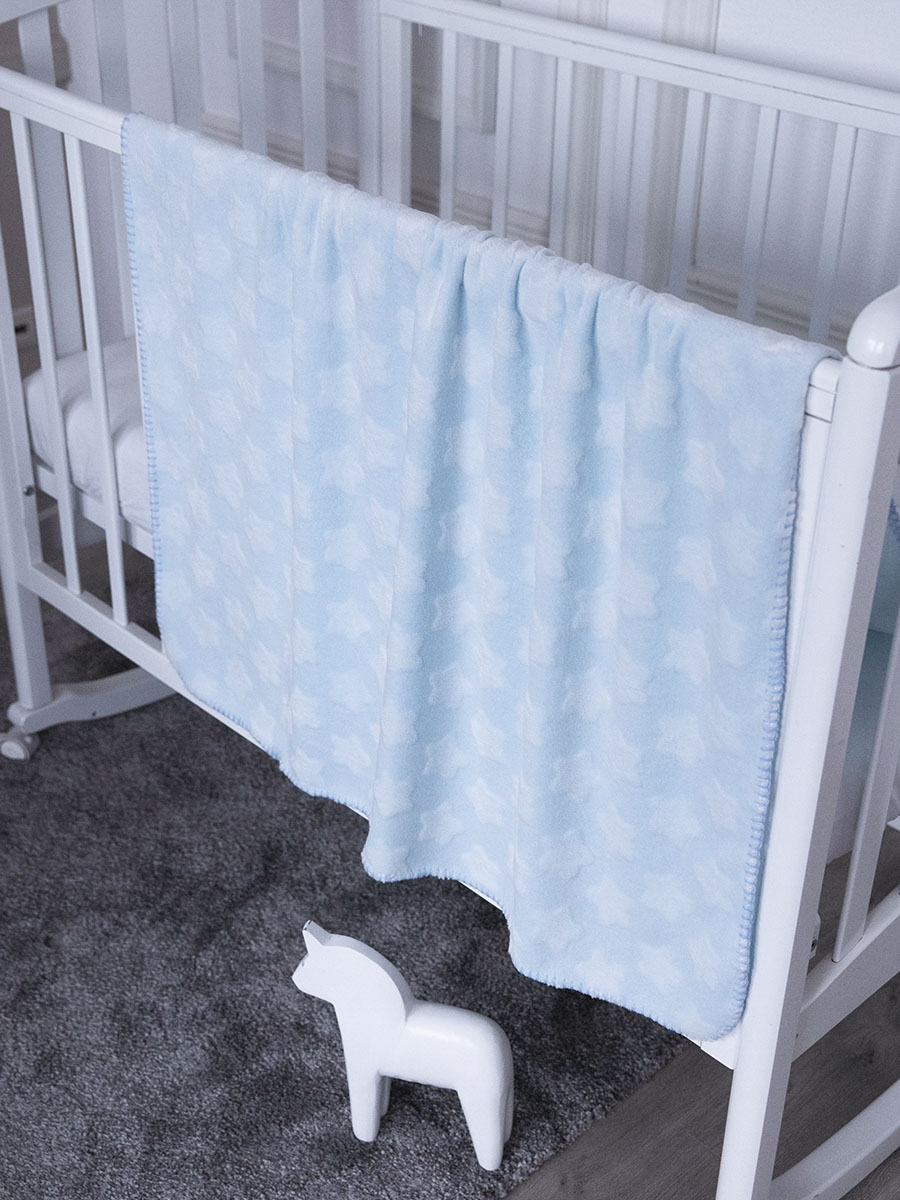Плед Baby Nice голубой велсофт 75 x 100 см - фото 8