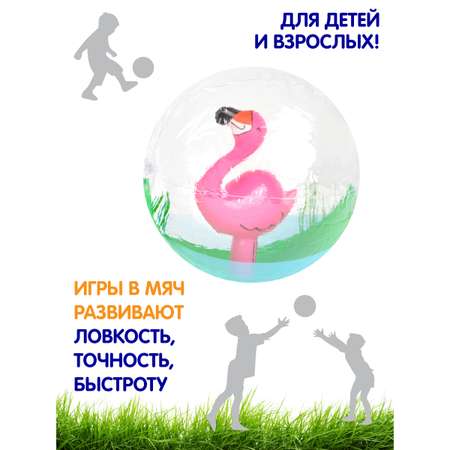 Мяч для плавания Amico 45 см фламинго