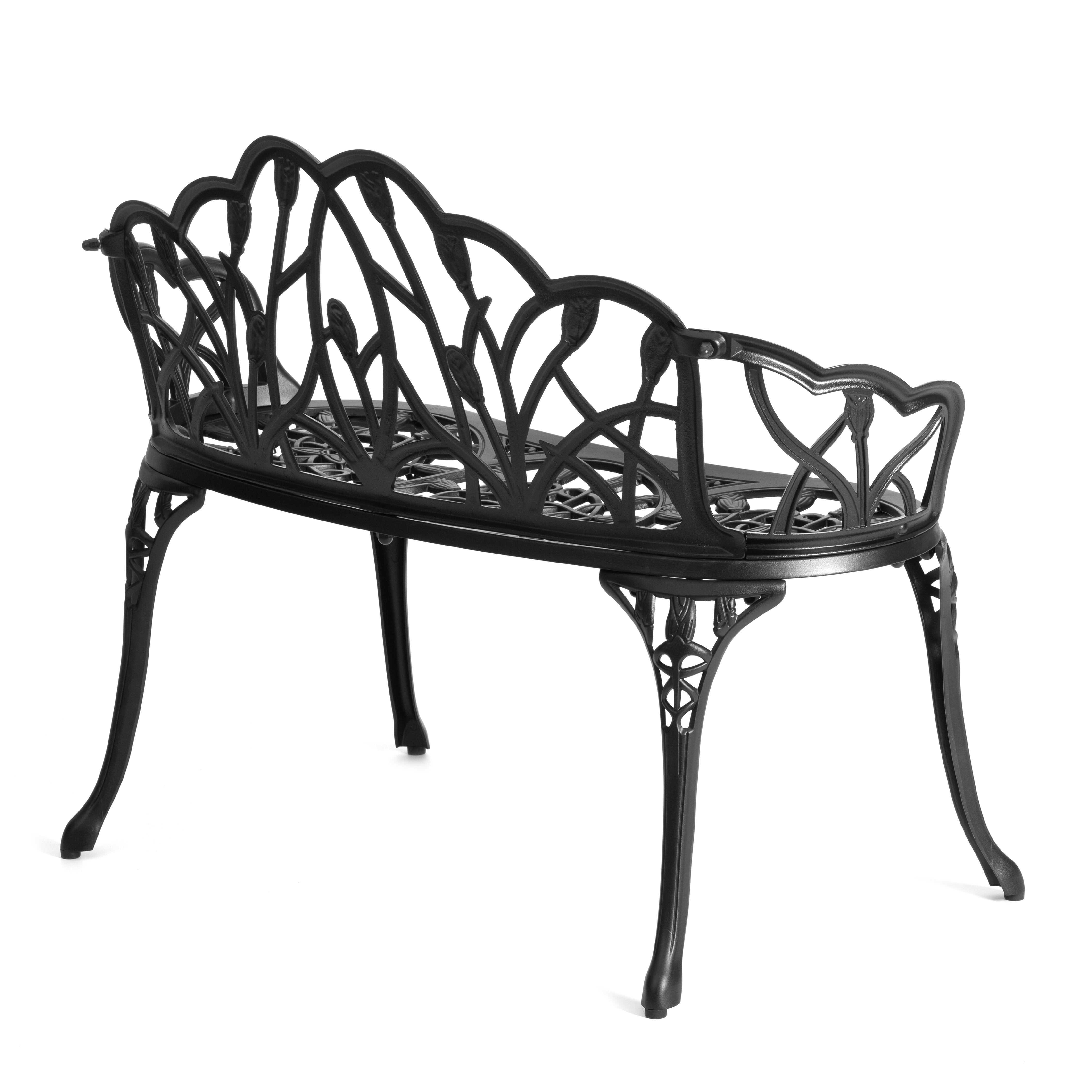 Садовая скамья TETCHAIR Штраус алюминиевый сплав черный - фото 4
