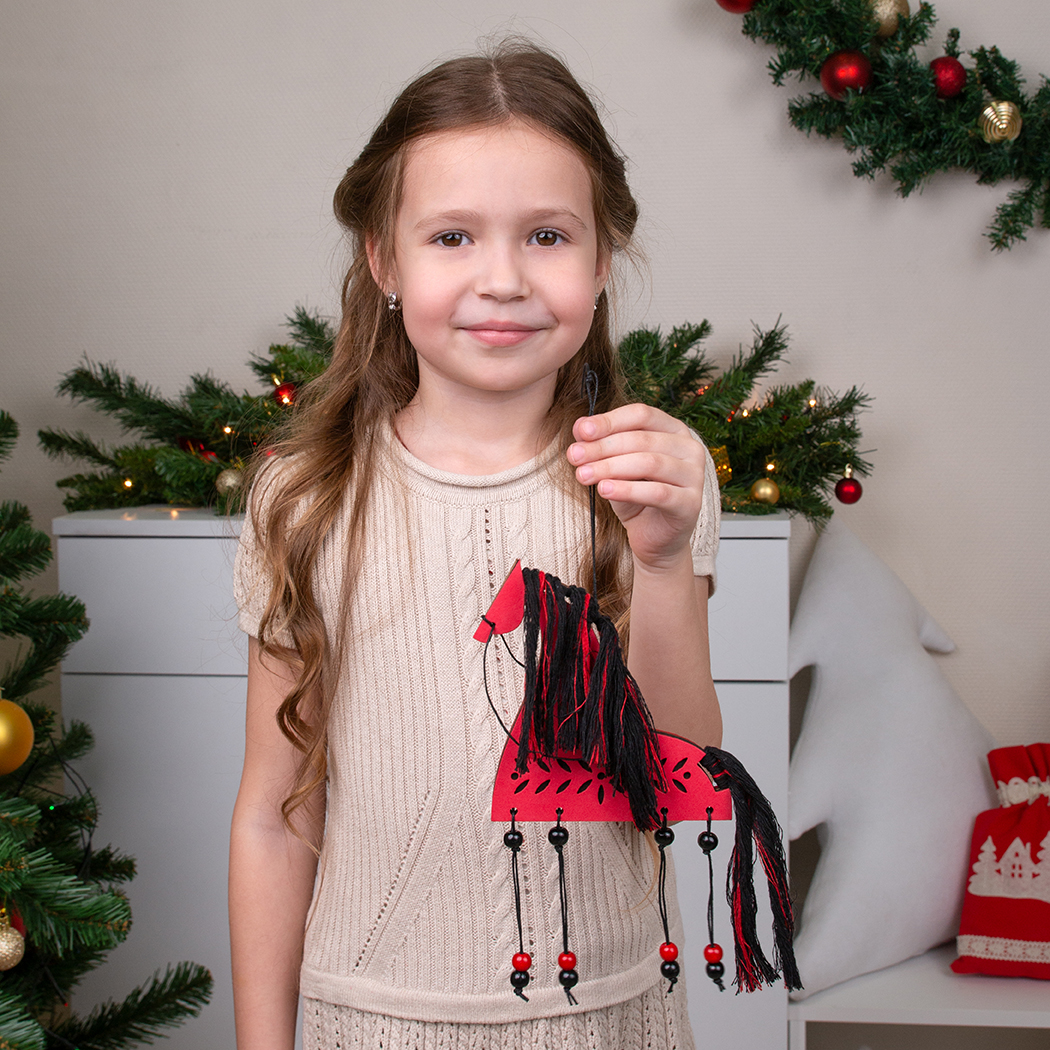 Набор для творчества Santa Lucia аппликация Мезенская лошадка, Символ года - фото 7