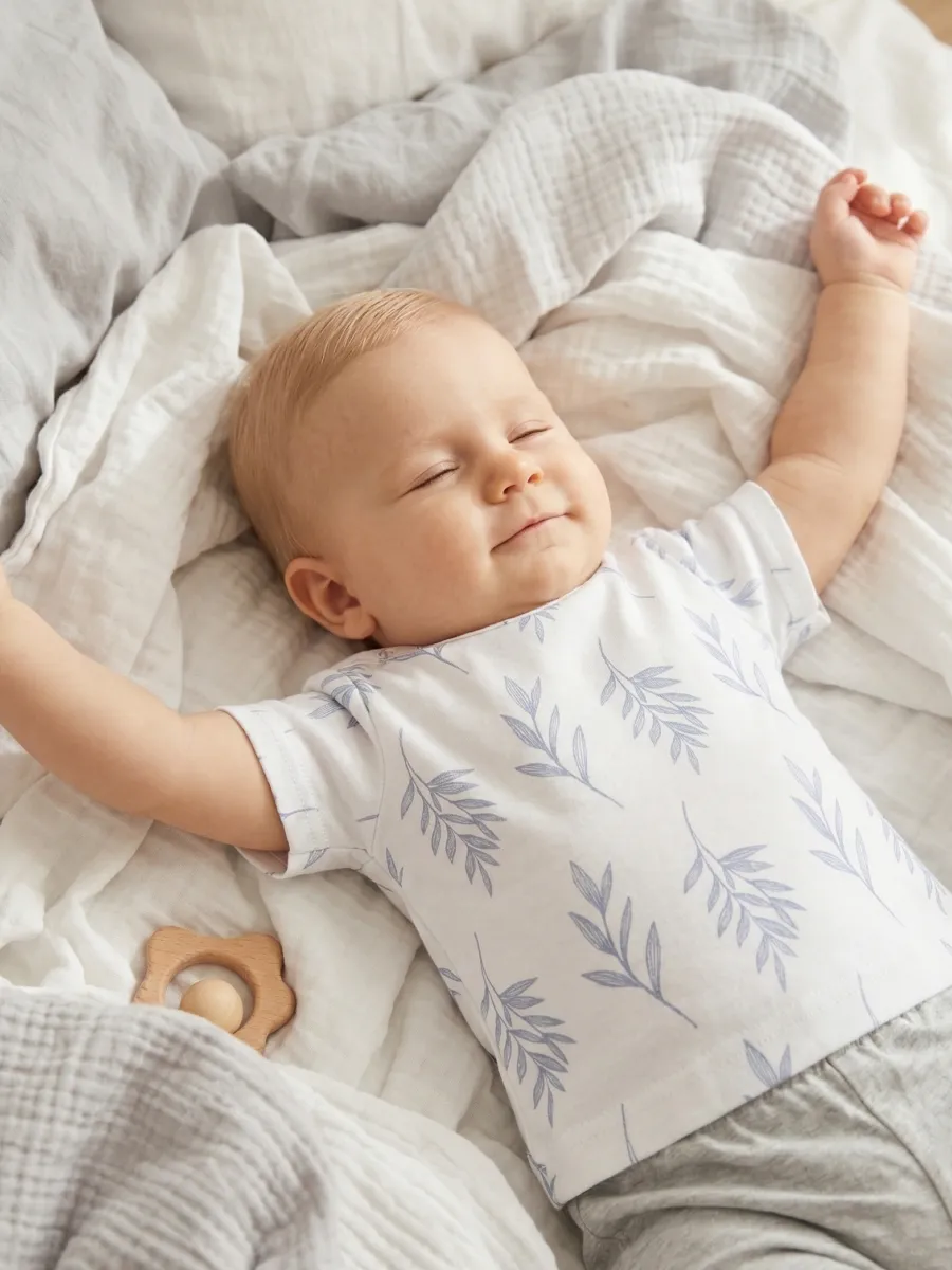 Футболка 3 шт Супер Пупс нбр/3пр/футб/синийветочкилисточки - фото 11