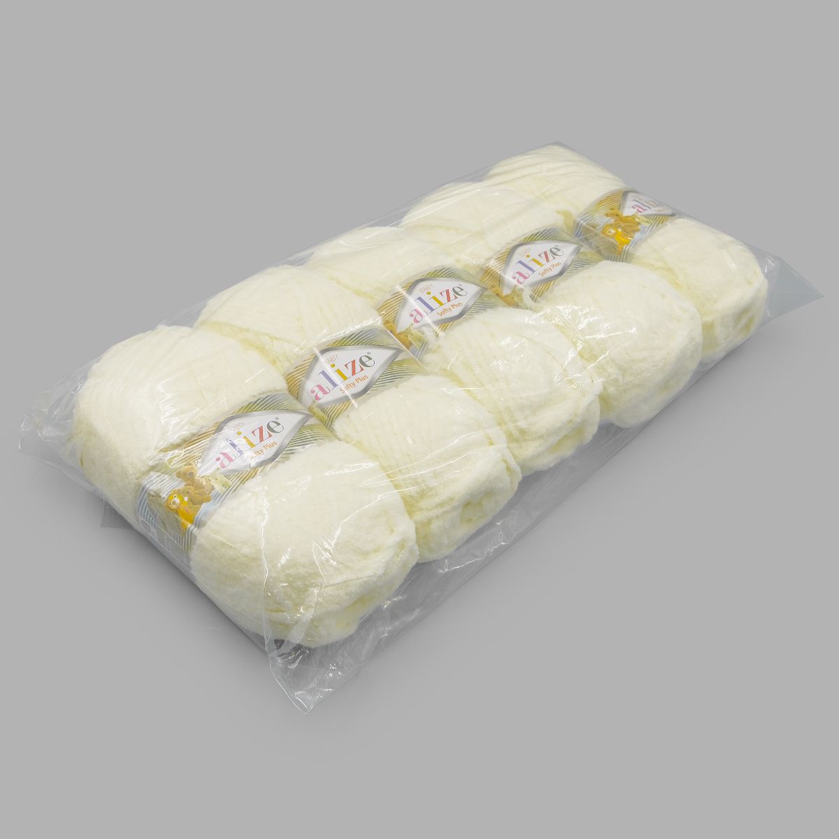 Пряжа для вязания Alize softy plus 100 г 120 м микрополиэстер мягкая плюшевая 62 светло-молочный 5 мотков - фото 8