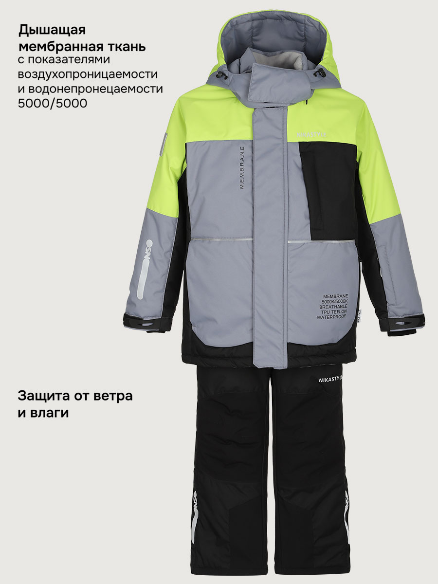 Костюм NIKASTYLE 7з5525 салат/черный - фото 2