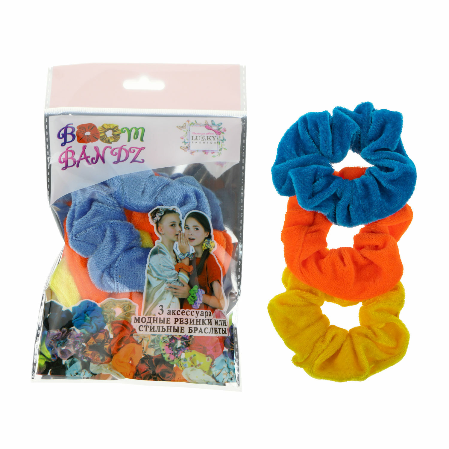 Аксессуар для волос Lukky резинка Fashion BOOM BANDZ набор из 3 шт Неон Т20289 - фото 2