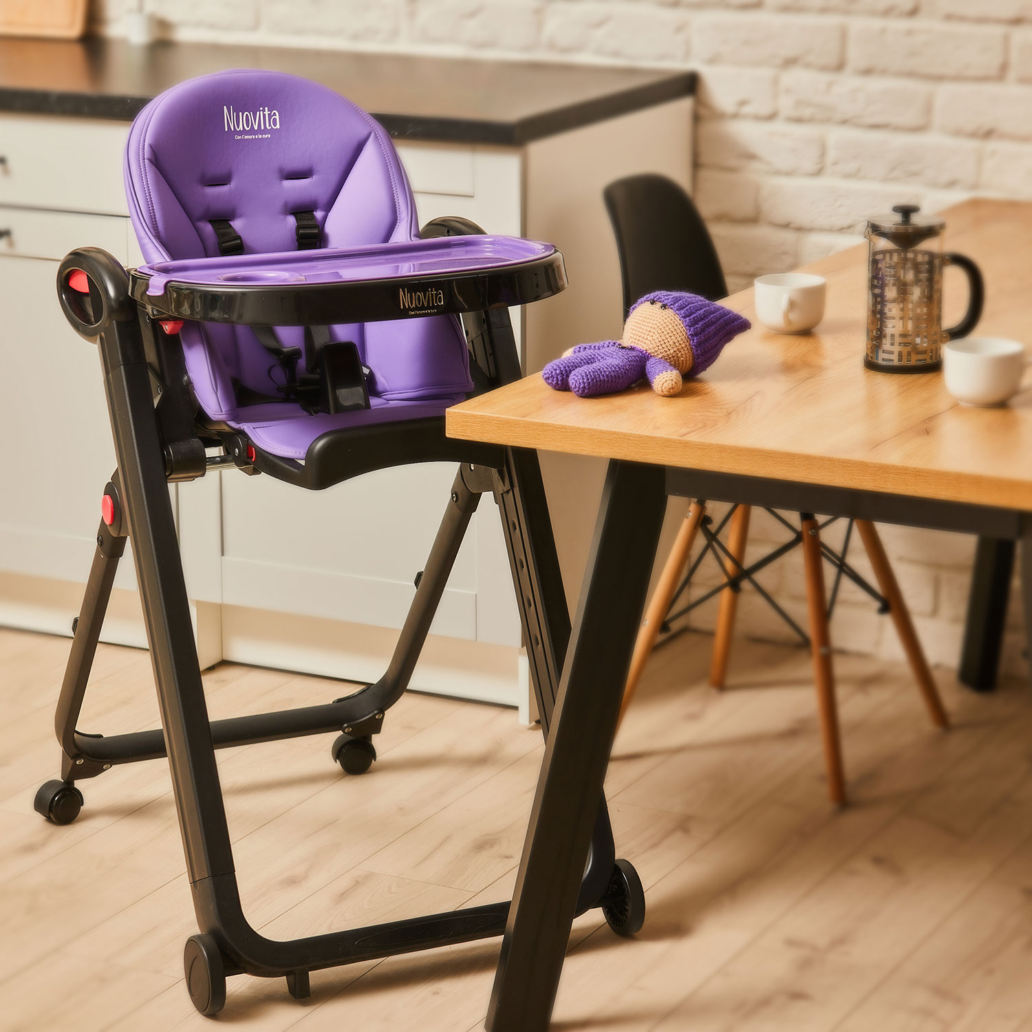 Стульчик для кормления Nuovita Futuro Nero Viola классический - фото 16
